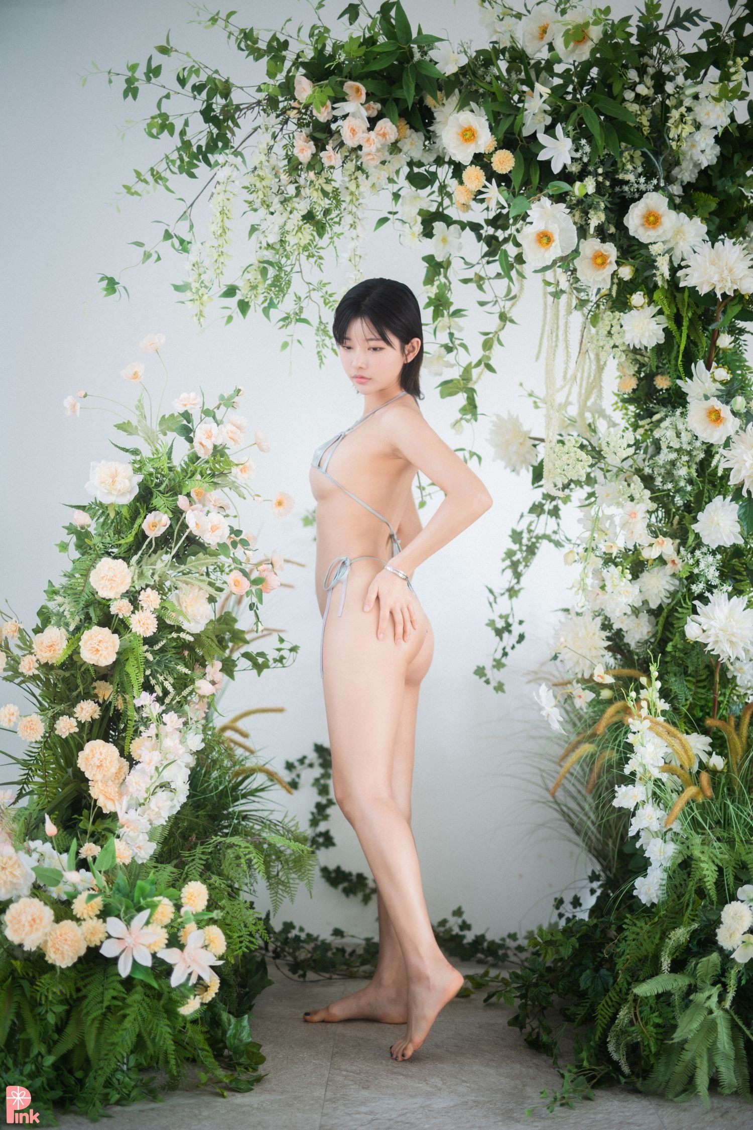 PINK RIBBON 韩国美少女模特性感写真 Uuuha Floral (166)