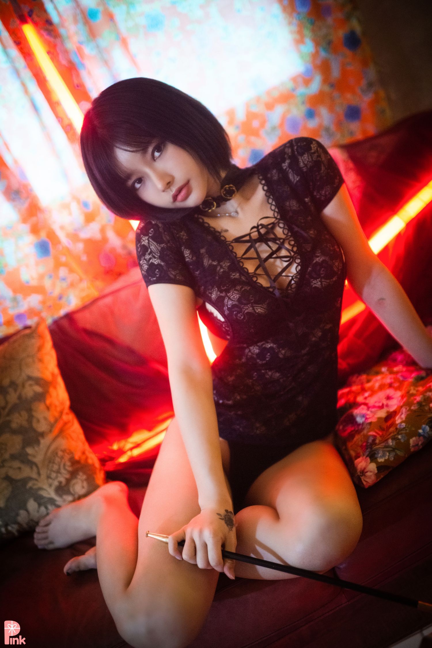 PINK RIBBON 韩国美少女模特性感写真 Uuuha Mood Black (11)