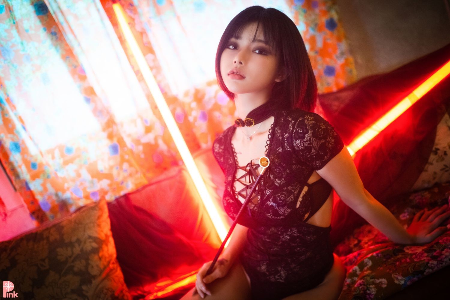 PINK RIBBON 韩国美少女模特性感写真 Uuuha Mood Black (10)