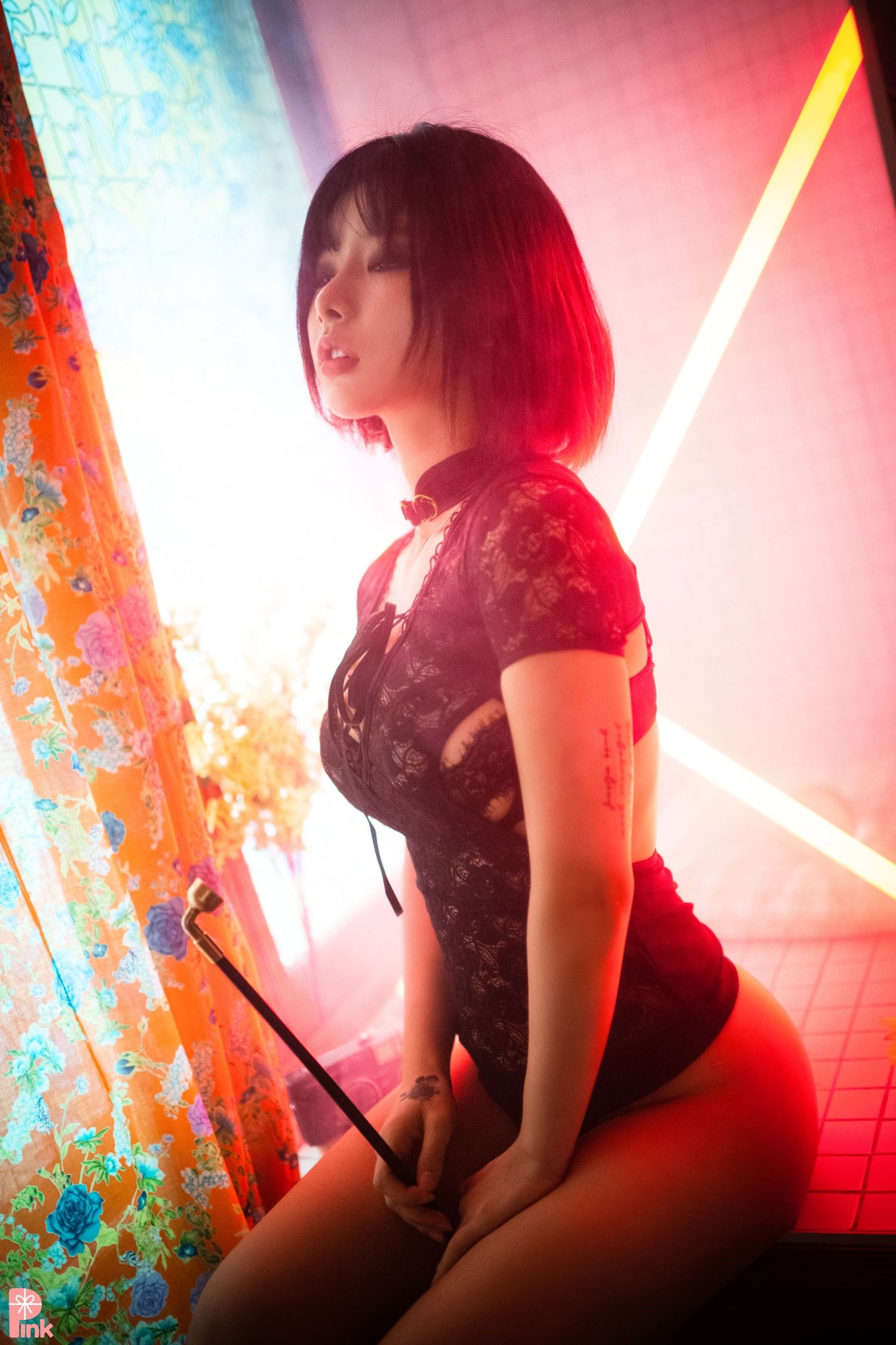 PINK RIBBON 韩国美少女模特性感写真 Uuuha Mood Black (21)