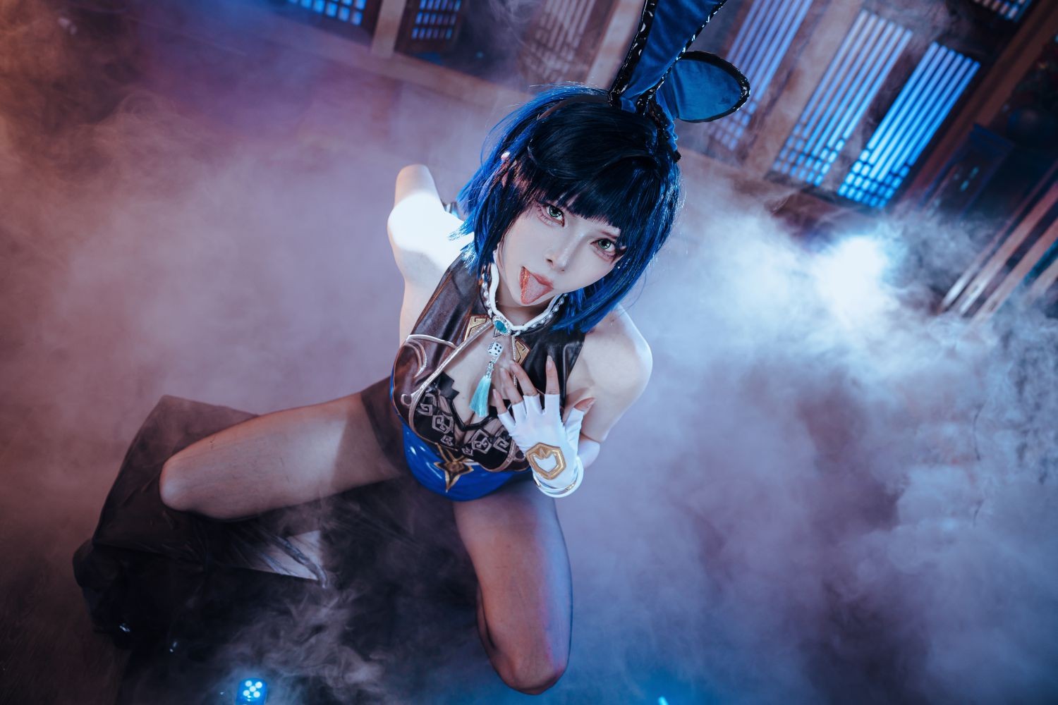 美女动漫博主夏小秋秋秋性感Cosplay写真夜兰 兔女郎 (38)