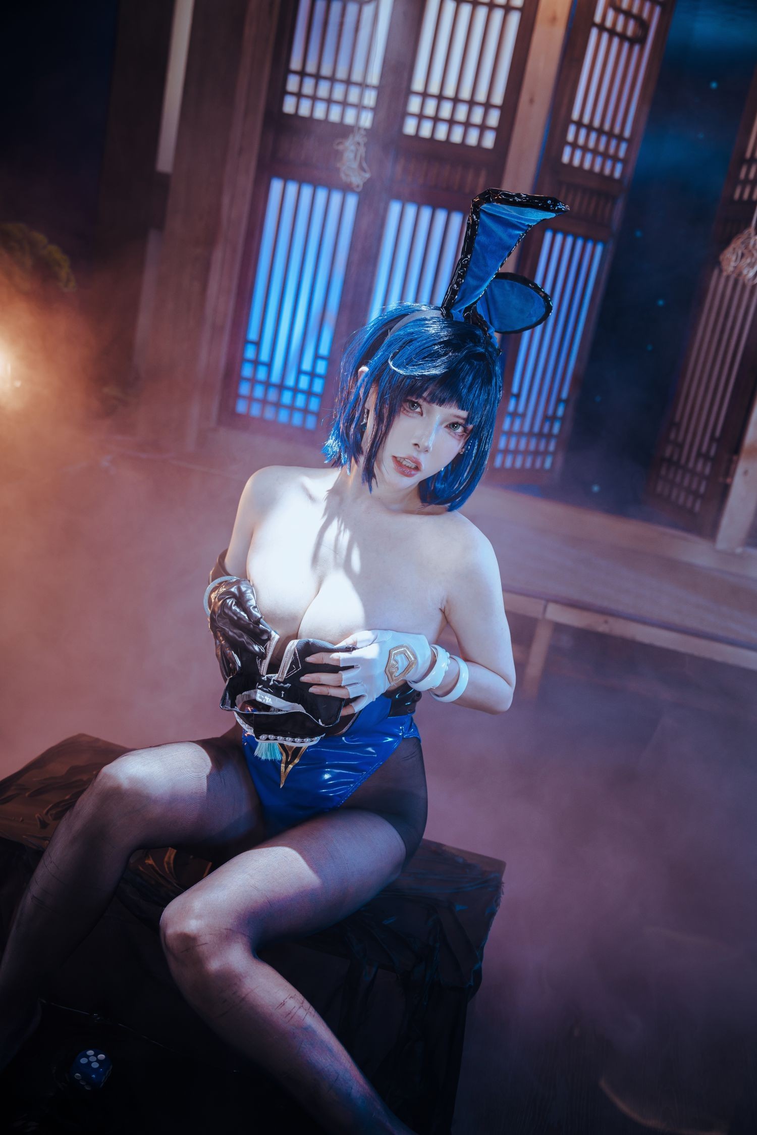 美女动漫博主夏小秋秋秋性感Cosplay写真夜兰 兔女郎 (45)