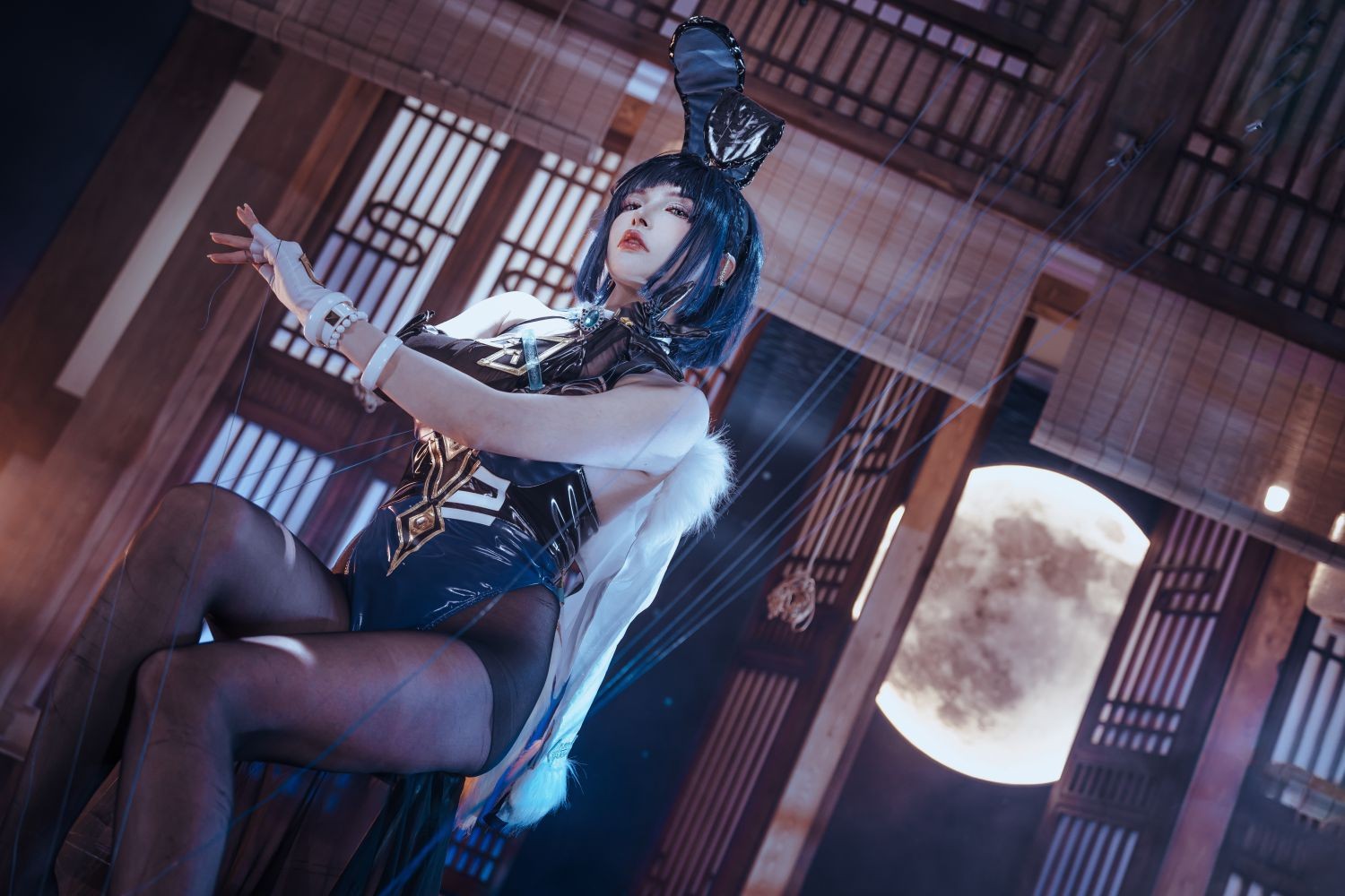 美女动漫博主夏小秋秋秋性感Cosplay写真夜兰 兔女郎 (15)